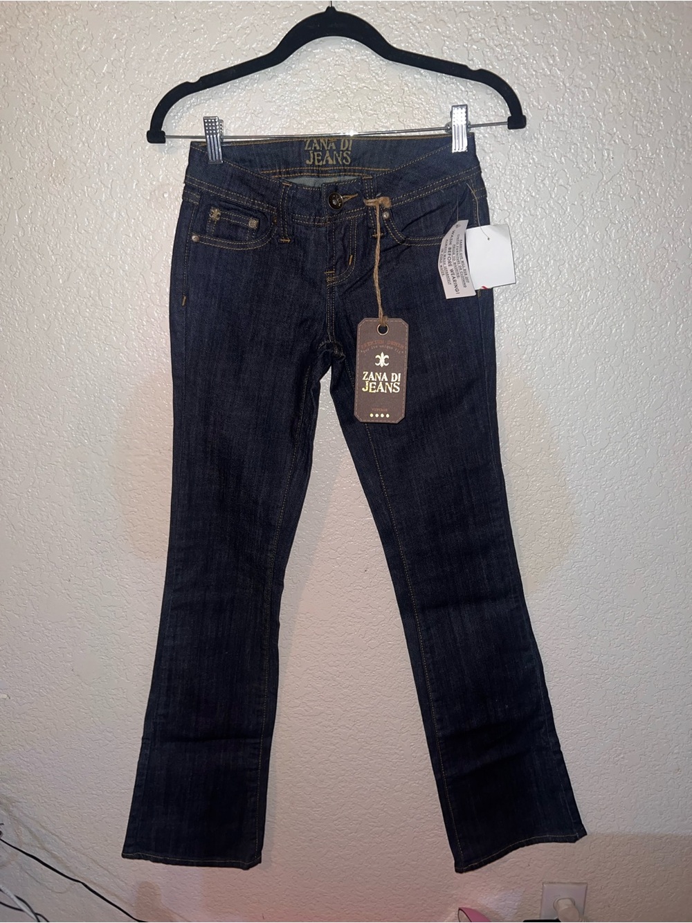 NWT Y2K Low Waisted Zana Di Dark Blue Flare Jeans